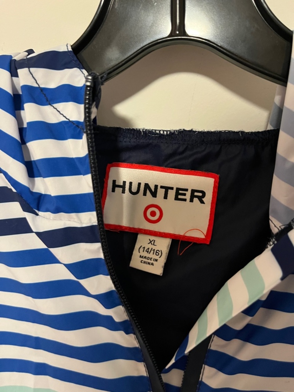 Hunter Blue, White & Mint Striped Pullover Jacket - Picture 2 of 5